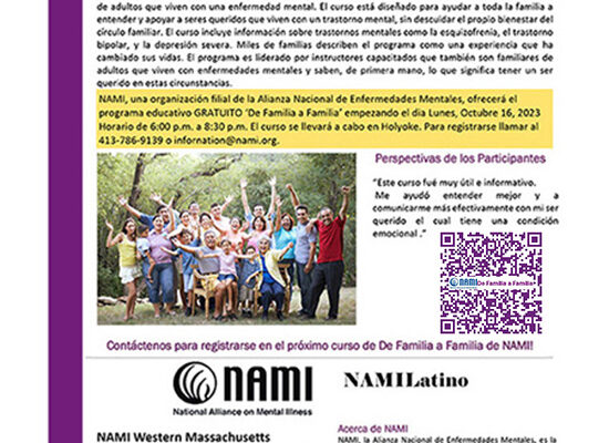 NAMI Western Massachusetts Spanish Family-to-Family Education Program